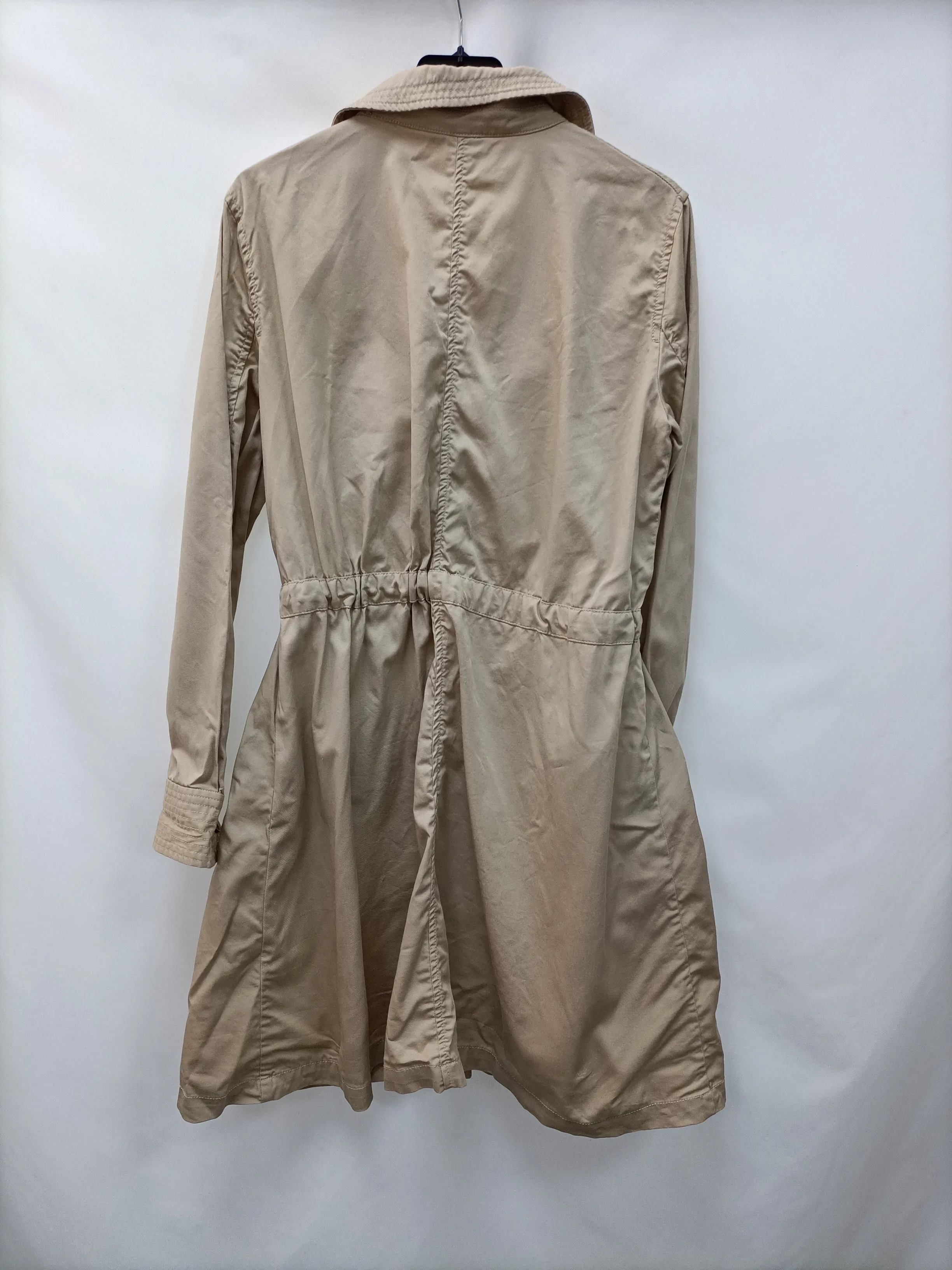 BENETTON. Parka fina beige T.42