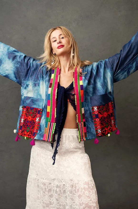 Bohemian Embroidered Jacket For Sale
