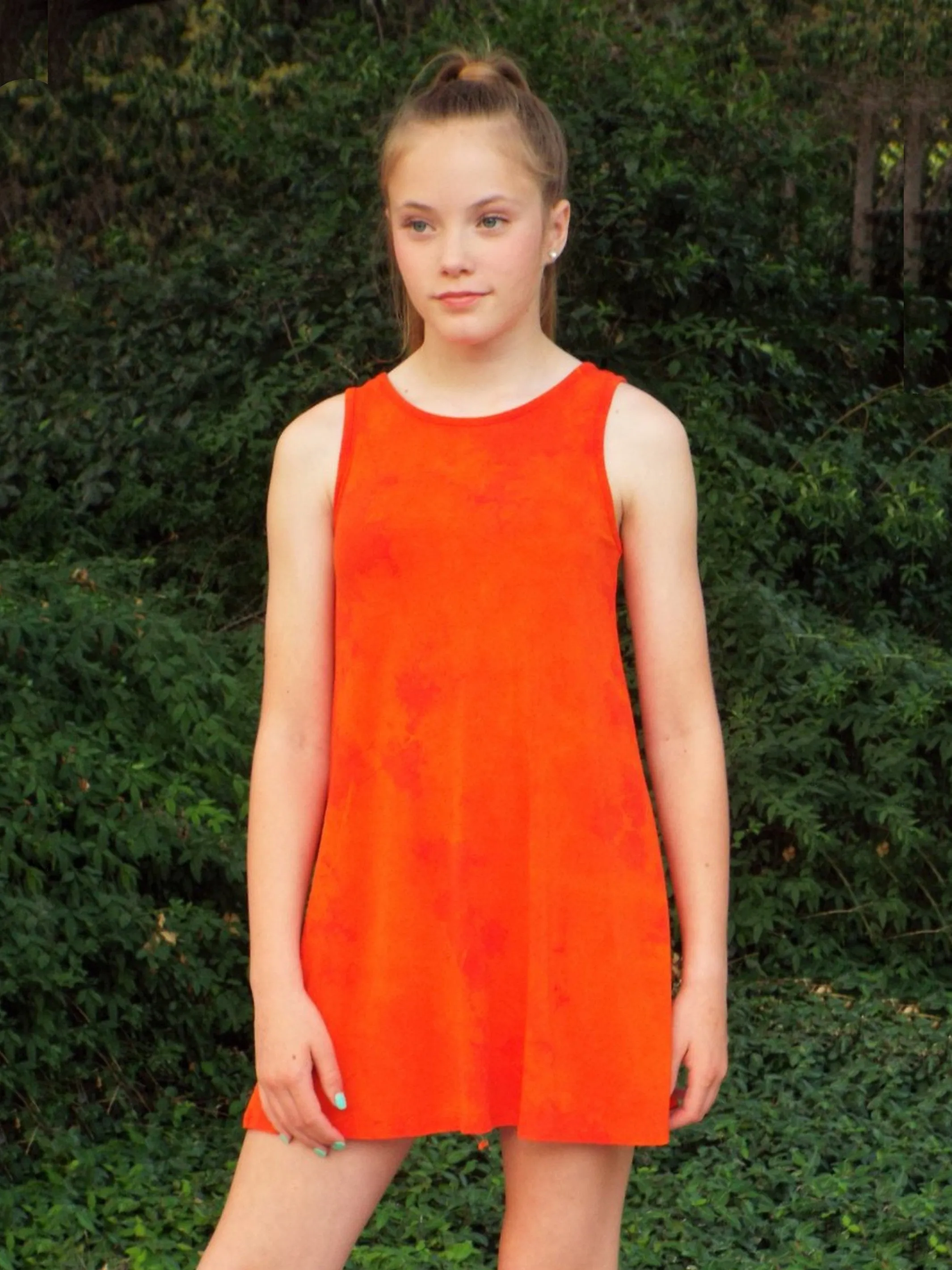 Gemma - Orange Tie Dye Tank Dress
