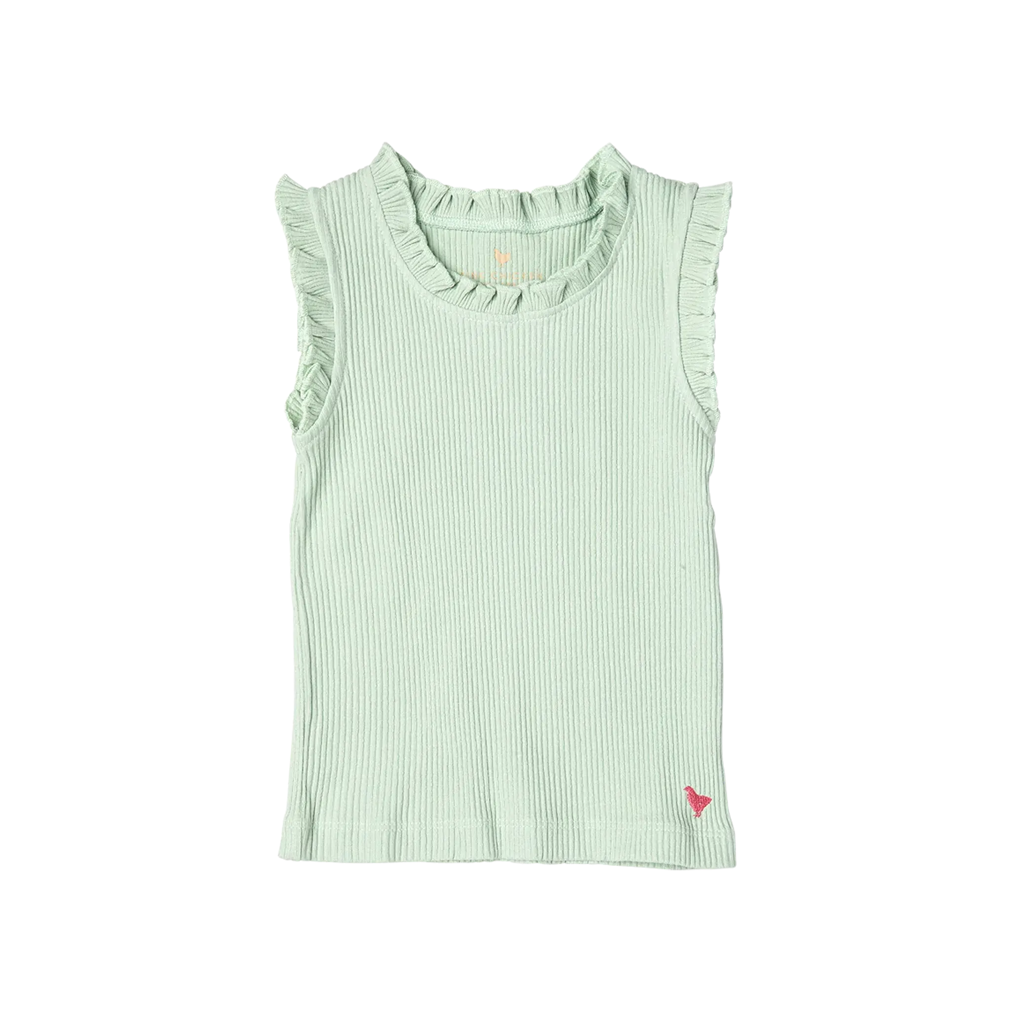 Girls Organic Ruffle Rib Tank