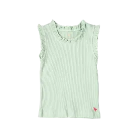 Girls Organic Ruffle Rib Tank
