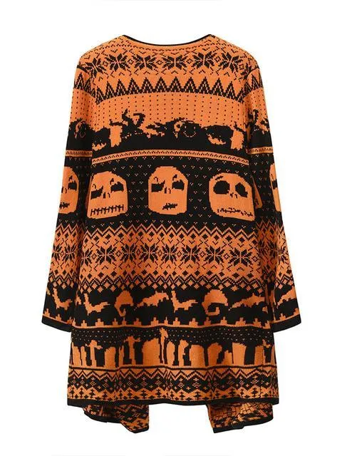 Halloween Skull Knitted Cardigan