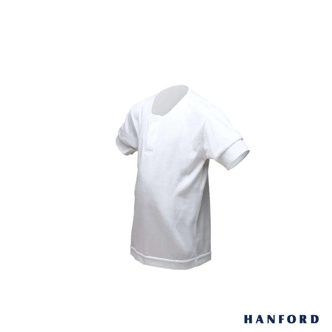 Hanford Kids Camisa Cotton Single Jersey Short Sleeves Shirt - White (Single Pack)