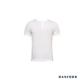 Hanford Kids Camisa Cotton Single Jersey Short Sleeves Shirt - White (Single Pack)