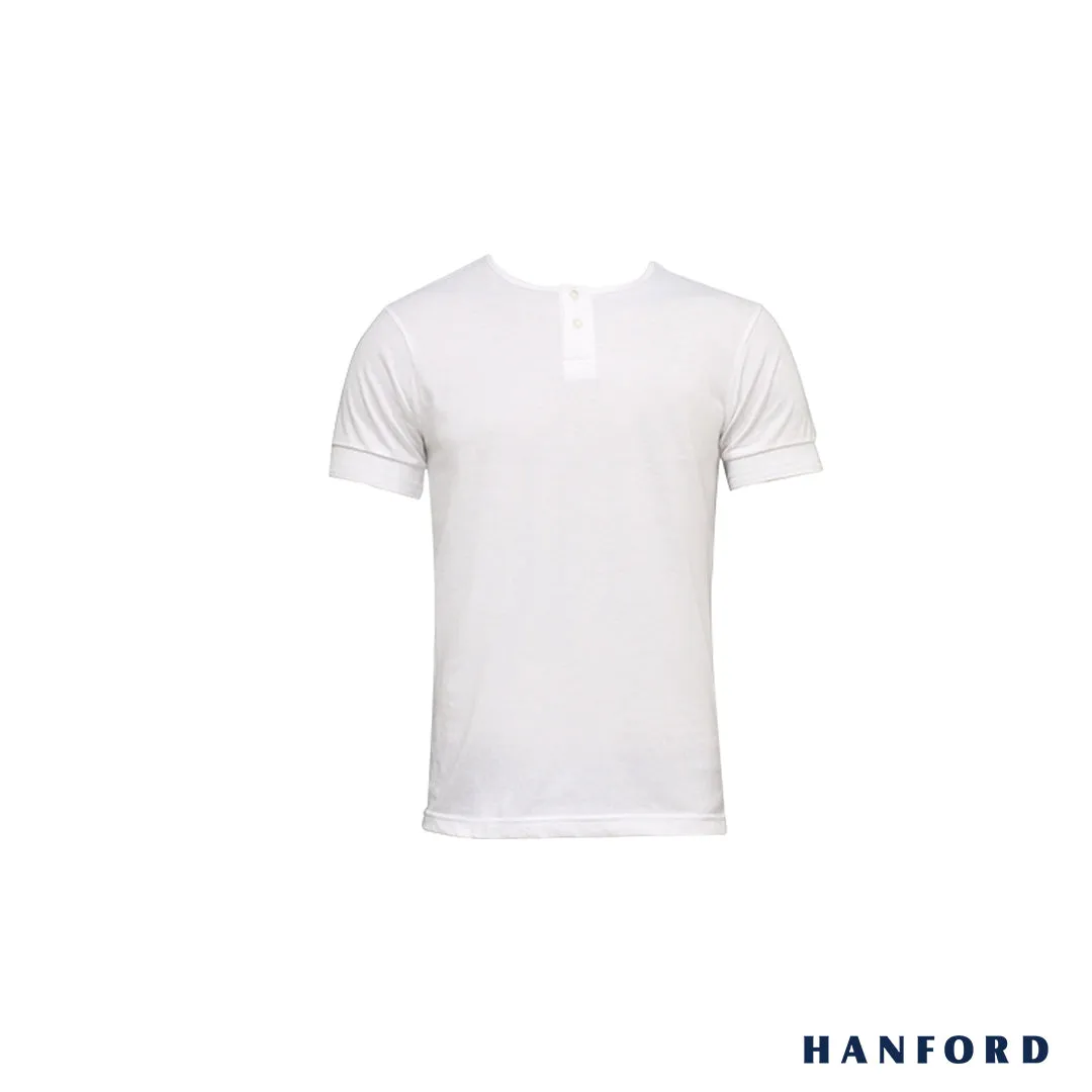 Hanford Kids Camisa Cotton Single Jersey Short Sleeves Shirt - White (Single Pack)