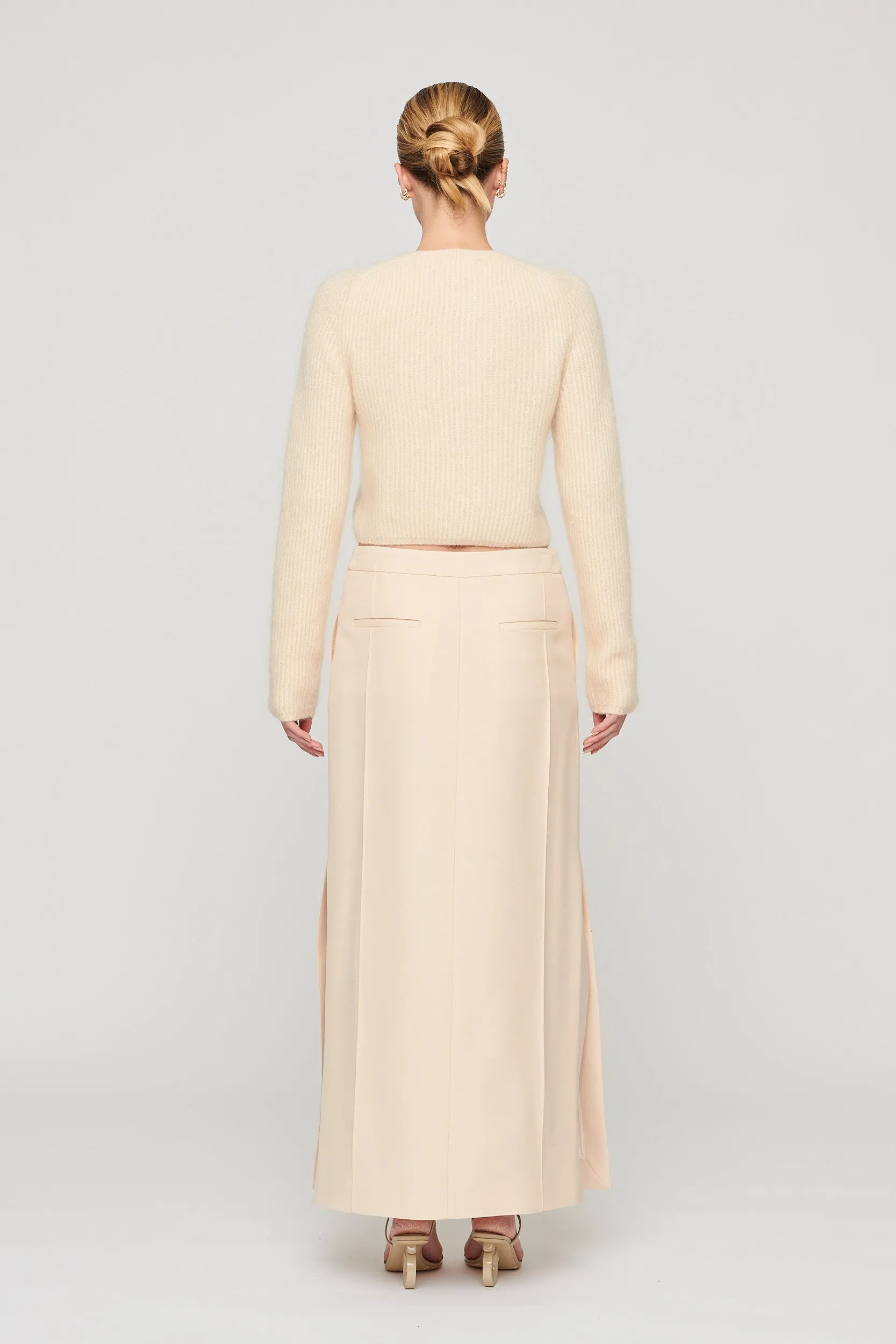 Kingston Pintuck Skirt Macadamia