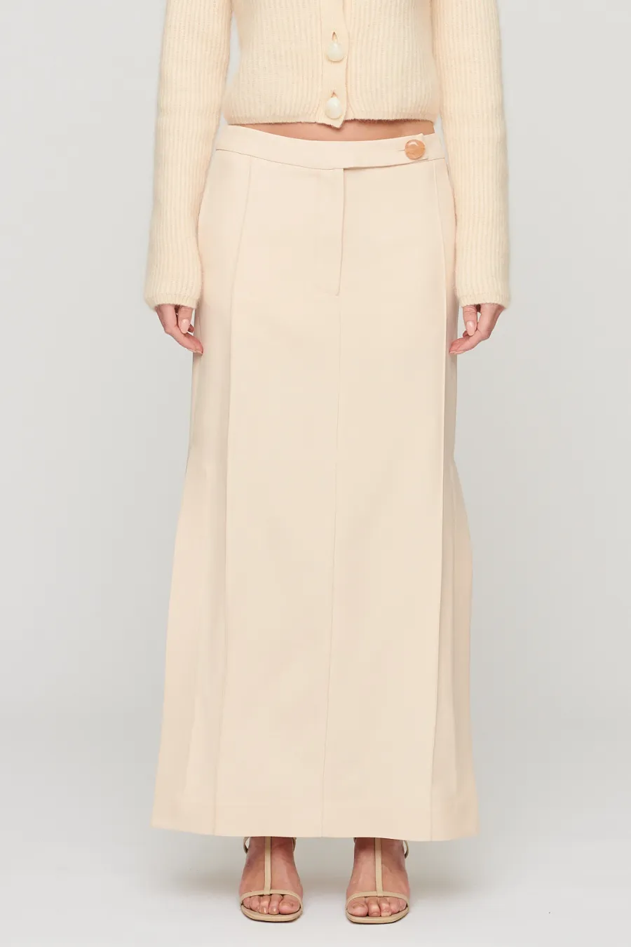 Kingston Pintuck Skirt Macadamia