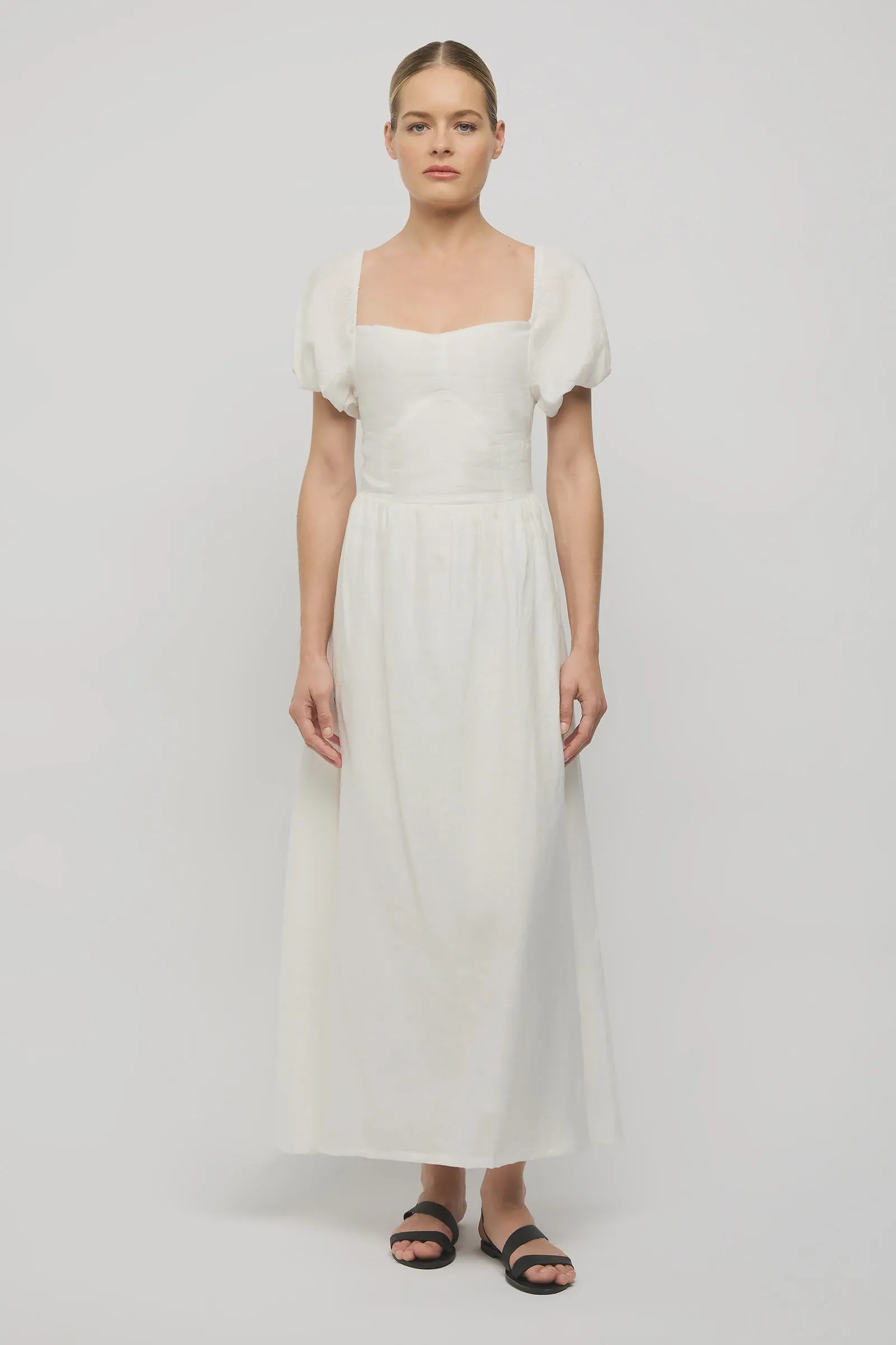 Larissa Linen Dress White