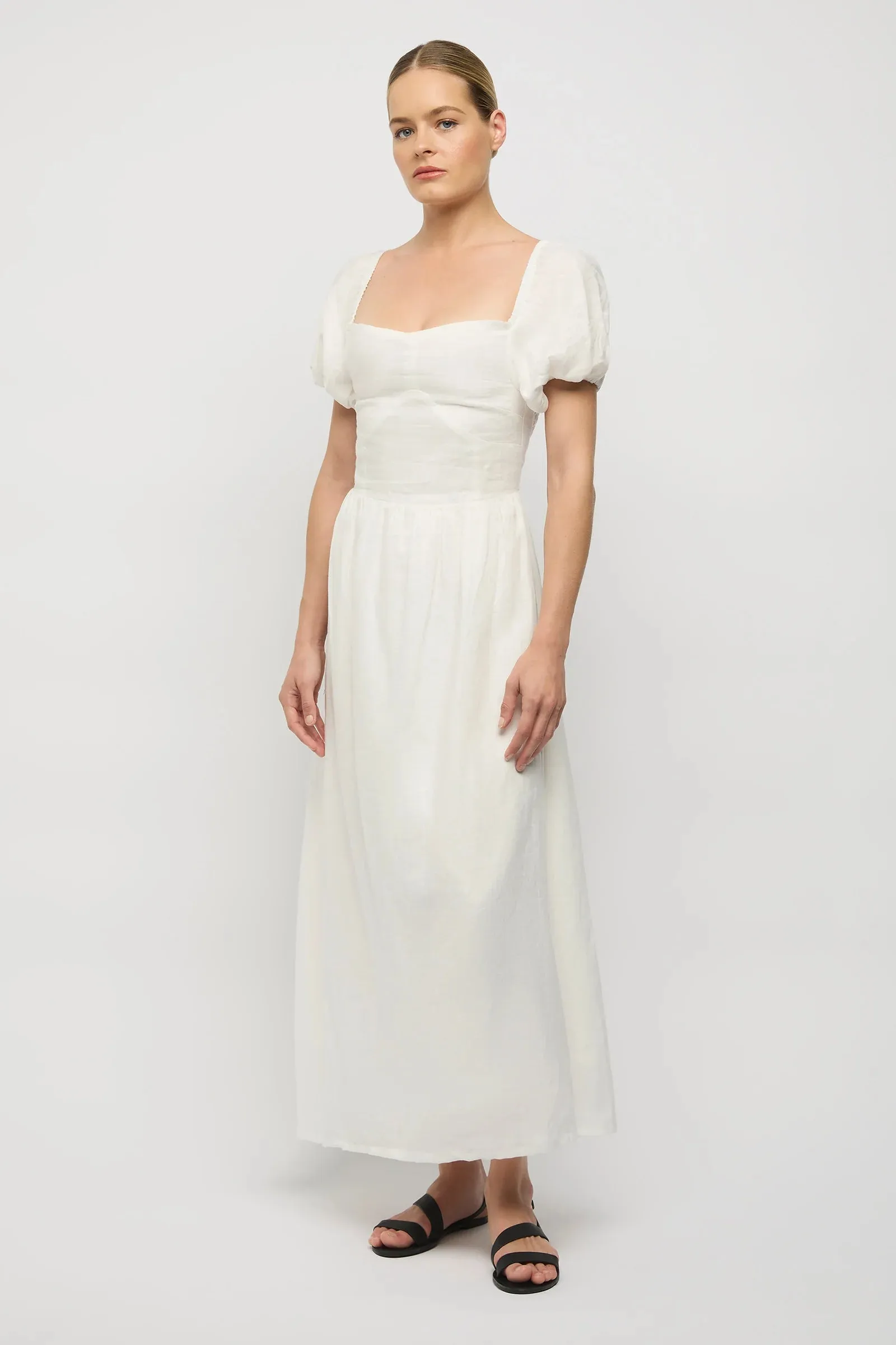 Larissa Linen Dress White