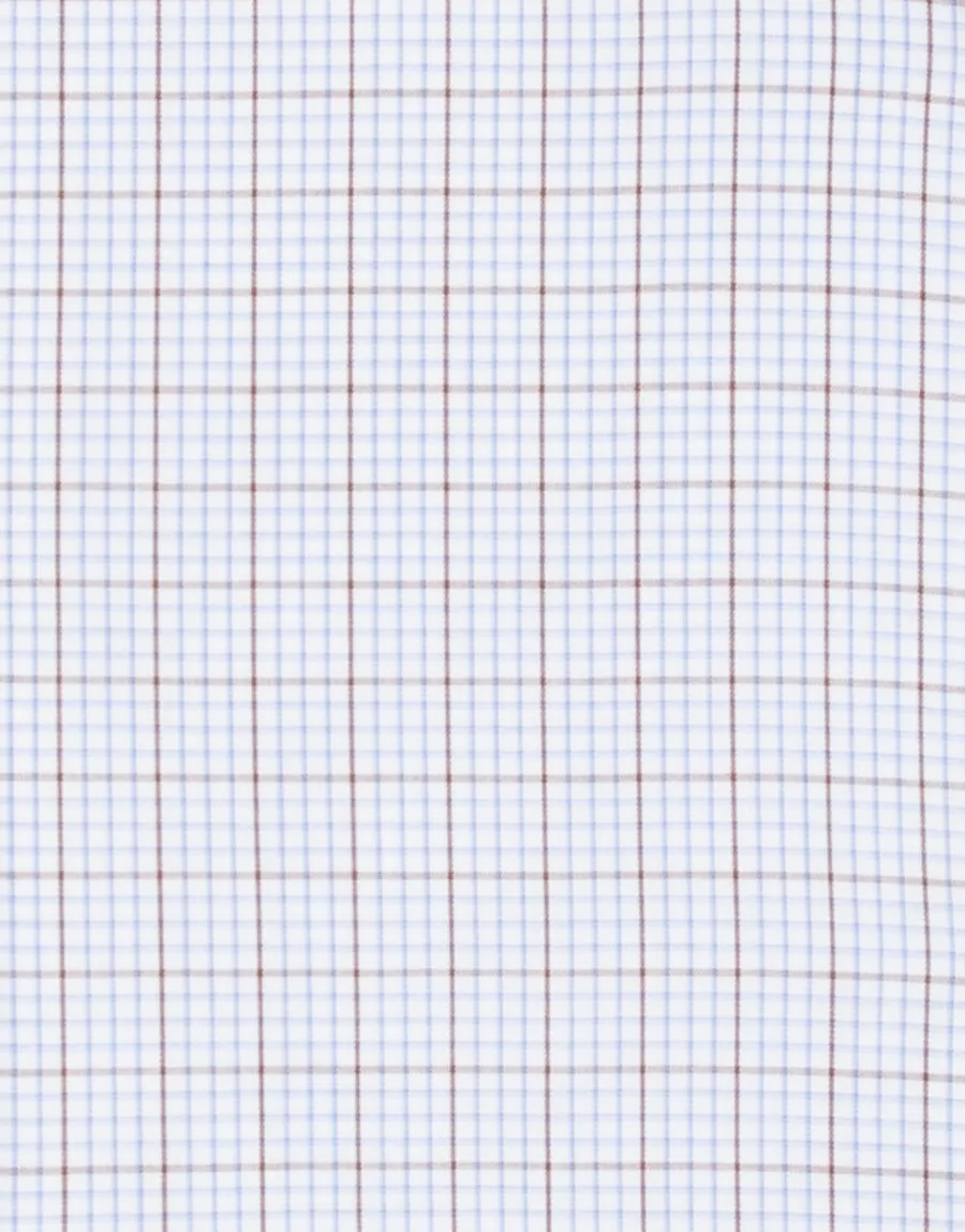 London Brown, Blue & White Check Shirt