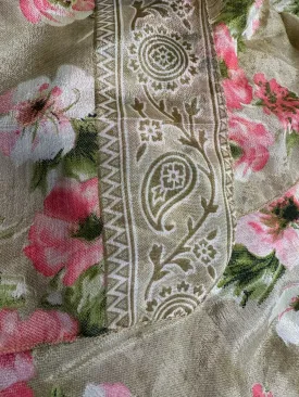 Vintage Floral Silk Scarf