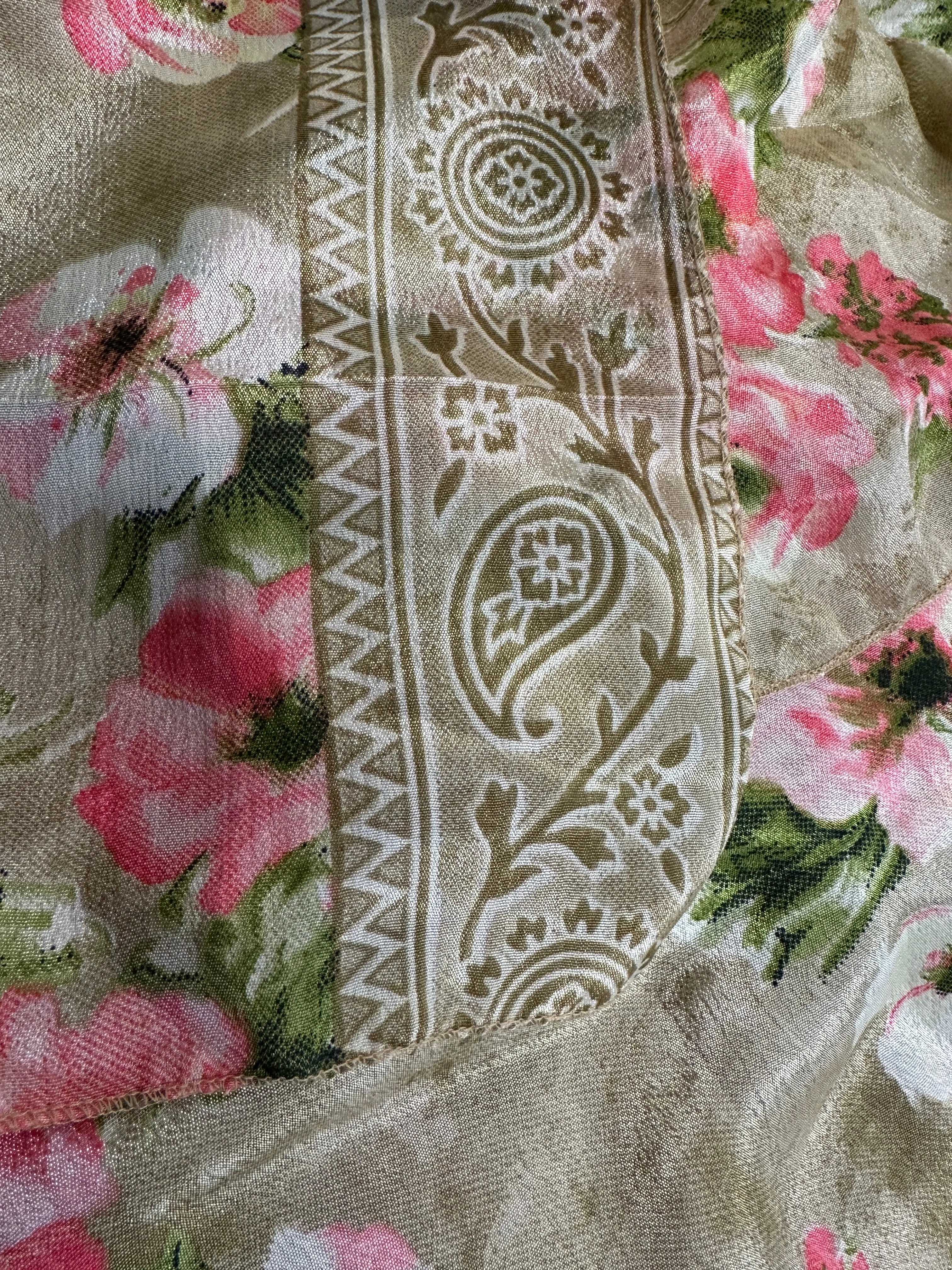 Vintage Floral Silk Scarf