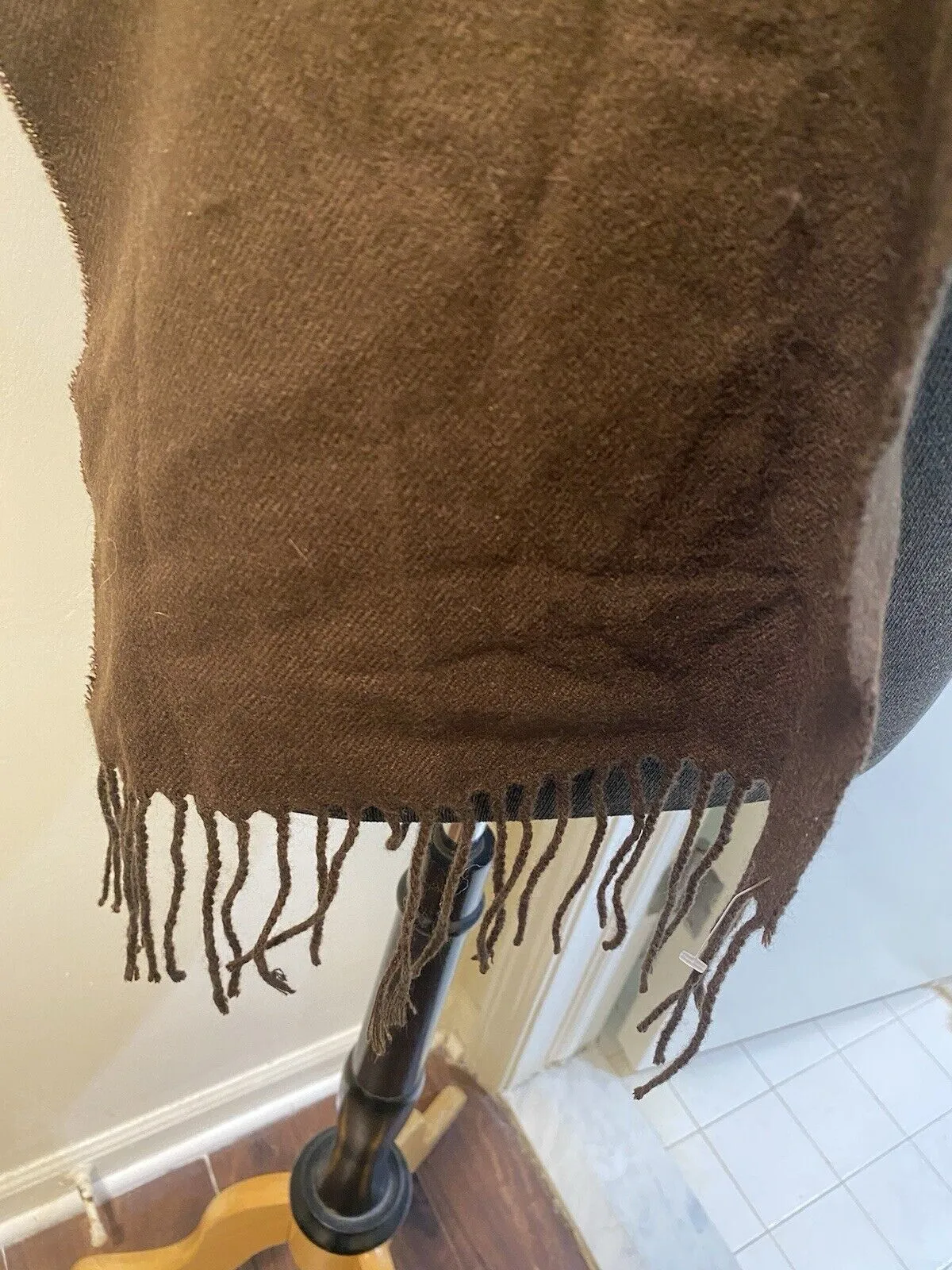 Women’s Brown Neck Scarf with Fringe 70X12 Winter Accessory by Covington NWT