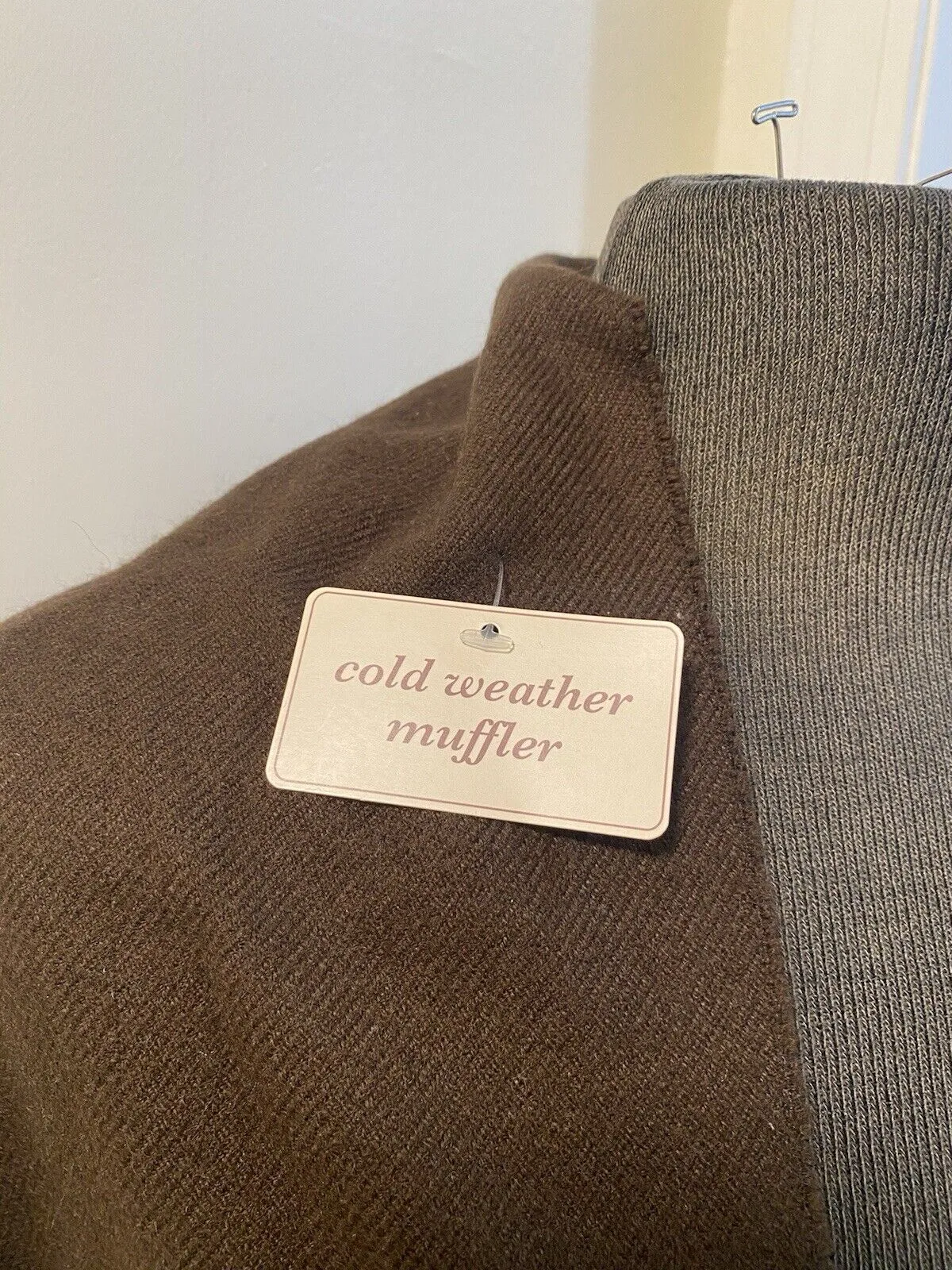 Women’s Brown Neck Scarf with Fringe 70X12 Winter Accessory by Covington NWT